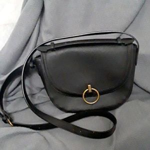 Black Leather Satchel Purse